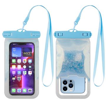 Liquid Glitter Universal IPX8 Waterproof Case - 7.2" - Blue