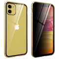 iPhone 11 Mágneses Tok Adatvédelem Edzett Üveggel - Arany