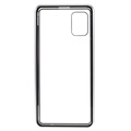 Samsung Galaxy A51 mágneses tok edzett üveggel - ezüst
