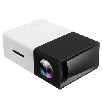 Mini hordozható Full HD LED projektor YG300 (Nyitott doboz kielégítő) - fekete / fehér