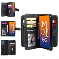 Multi-Card Slot Samsung Galaxy M52 5G pénztárca tok - fekete