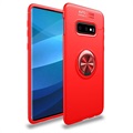 Samsung Galaxy S10+ mágneses gyűrűs markolat tok - piros