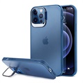 iPhone 12 Pro Max hibrid tok rejtett támasztékkal - kék / átlátszó