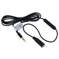 OTB 3,5 mm-es audio hosszabbító kábel mikrofonnal - 125 cm - fekete