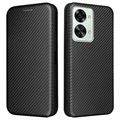 OnePlus Nord 2T kihajtható tok - szénszálas - fekete