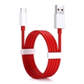 OnePlus Warp Charge Type-C kábel 5461100012 - 1,5 m - piros / fehér