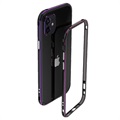 Polar Lights stílusú iPhone 12 Mini fém lökhárító (Nyitott doboz - Kiváló) - fekete / lila