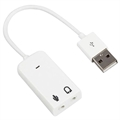 Hordozható külső USB hangkártya - fehér