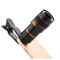 Hordozható zoom teleszkóp kamera lencse - 8x - Fekete