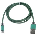 Prémium USB 2.0 / MicroUSB kábel - 3 m - zöld