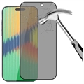 iPhone 15 Pro Max Adatvédelmi Teljes Fedésű Edzett Üveg Képernyővédő Fólia - Fekete Él