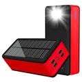 Psooo PS-400 Solar Power Bank - 4xUSB-A, 50000mAh - piros