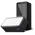 Psooo PS-900 Solar Power Bank LED fénnyel - 50000mAh - Fekete