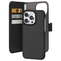 Puro 2 az 1-ben mágneses iPhone 15 Pro pénztárca tok - Fekete