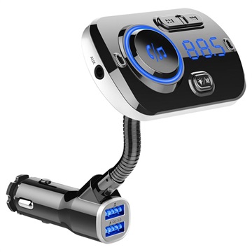 QC3.0 autós töltő / Bluetooth FM adó RGB BC49AQ-val - fekete