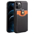 Qialino Business Style iPhone 12 Pro Max bőrtok - fekete