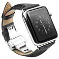 Apple Watch Series 7/SE/6/5/4/3/2/1 Qialino bőr csuklópánt - 45mm/44mm/42mm - fekete