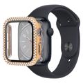Rhinestone Decorative Apple Watch Series 9/8/7 Tok Képernyővédő Fóliával - 45mm - Arany