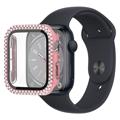 Rhinestone Decorative Apple Watch Series 9/8/7 Tok Képernyővédő Fóliával - 45mm - Rózsaszín