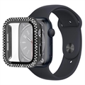 Rhinestone Decorative Apple Watch Series 9/8/7 Tok Képernyővédő Fóliával - 45mm - Fekete