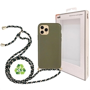 Saii Eco Line iPhone 11 Pro biológiailag lebomló tok szíjjal - zöld