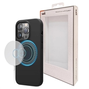 iPhone 15 Pro Saii Premium MagSafe folyékony szilikon tok - Fekete