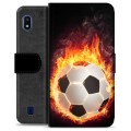 Samsung Galaxy A10 Premium pénztárca tok - Football Flame