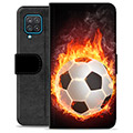 Samsung Galaxy A12 Premium Wallet tok - Football Flame
