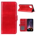 Samsung Galaxy A12 pénztárca tok mágneses zárással - piros