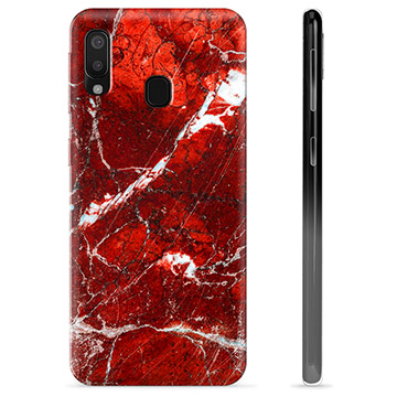 Samsung Galaxy A20e TPU tok - vörös márvány