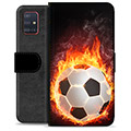 Samsung Galaxy A51 Premium pénztárca tok - Football Flame