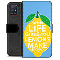 Samsung Galaxy A51 Premium pénztárca tok - citrom