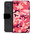 Samsung Galaxy A51 Premium pénztárca tok - rózsaszín terepszínű
