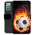 Samsung Galaxy Note20 Premium pénztárca tok - Football Flame