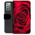 Samsung Galaxy Note20 Premium pénztárca tok - Rose