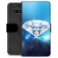 Samsung Galaxy S10 Premium pénztárca tok - gyémánt
