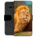 Samsung Galaxy S10 Premium pénztárca tok - oroszlán