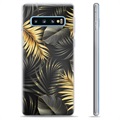 Samsung Galaxy S10+ TPU tok – aranyszínű levelek