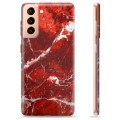 Samsung Galaxy S21+ 5G TPU tok - vörös márvány