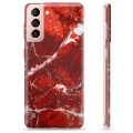Samsung Galaxy S21 5G TPU tok - vörös márvány