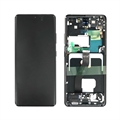 Samsung Galaxy S21 Ultra 5G előlap és LCD kijelző GH82-26035A - Fekete