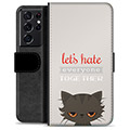 Samsung Galaxy S21 Ultra 5G prémium pénztárca tok - Angry Cat