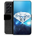 Samsung Galaxy S21 Ultra 5G prémium pénztárca tok - gyémánt