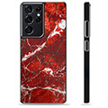 Samsung Galaxy S21 Ultra 5G védőburkolat - vörös márvány