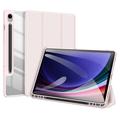 Samsung Galaxy Tab S9 FE Dux Ducis Toby Tri-Fold Intelligens Fóliás Tok - Világos rózsaszín