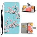 Style Series Samsung Galaxy A42 5G pénztárca tok - rózsaszín virágok