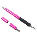Stílusos 3 az 1-ben többfunkciós stylus toll és golyóstoll - forró rózsaszín