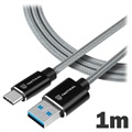 Taktikai gyorskötél töltőkábel - USB-A/USB-C - 1 m