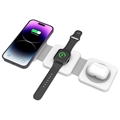 3 az 1-ben vezeték nélküli töltő iPhone-hoz, Apple Watch-hoz és AirPods W41-hez (Nyitott doboz - Kiváló) - fekete