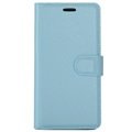 Huawei P10 texturált pénztárca tok - kék